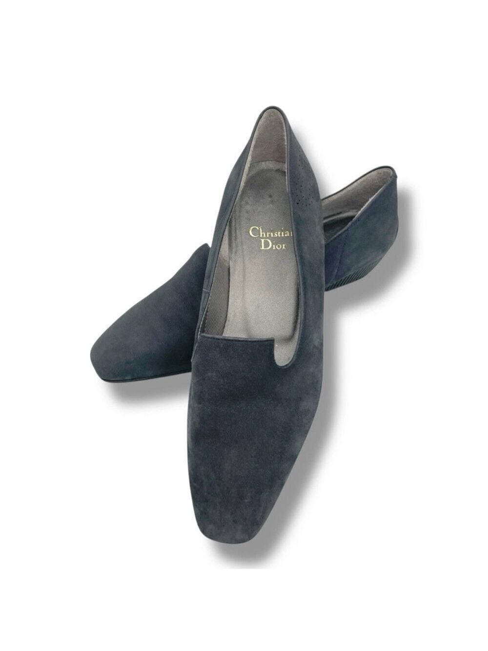 Vintage Christian Dior Suede Loafers EU 36 US 5.5 Slate Gray
